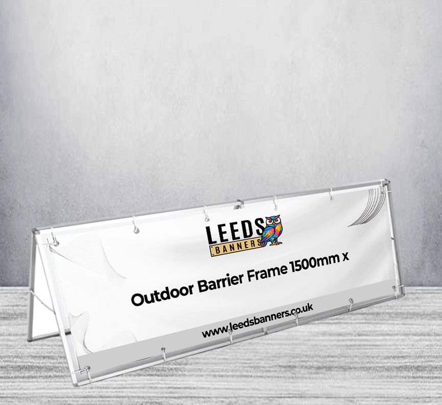 Outdoor Barrier Frame 1500mm x 700mm (With Banner)